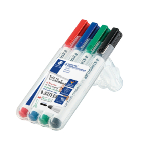 Pennarelli per lavagne Bianche Staedtler Lumocolor® whiteboard compact 341 - punta conica 1-2 mm - Assortito (astuccio da 4)