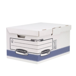 Scatole in cartone riciclato con coperchio ribaltabile - 36,5x55x30,4 cm - Bankers Box System Fellowes