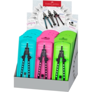 Espositore 15 compassi Faber-Castell Factory Neon colori assortiti 174355