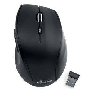 Mouse ottico Media Range 5 pulsanti, serie highline, wireless 1600 dpi Nero MROS208