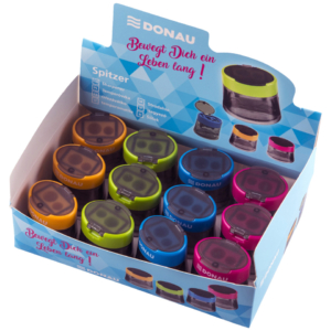Espositore 16 temperamatite a 2 fori con serbatoio Donau in colori assortiti - 330373912