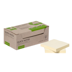 Foglietti riposizionabili riciclati Q-Connect Gialli 76x76 mm - KF17321 (12 blocchetti da 100 foglietti)