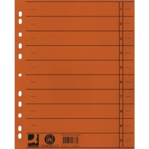 Separatori per archivio con perforazione universale Q-Connect 24x30 cm 230g/m² Arancio - KF02790 (conf.100)