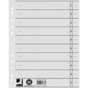 Separatori per archivio con perforazione universale Q-Connect 24x30 cm 230g/m² Bianco - KF02785 (conf.100)