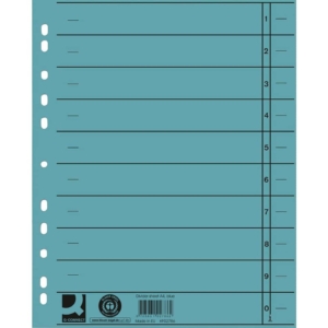 Separatori per archivio con perforazione universale Q-Connect 24x30 cm 230g/m² Blu - KF02786 (conf.100)