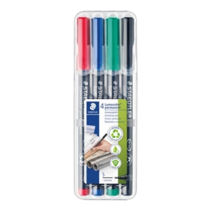 Pennarelli a punta sintetica Staedtler Lumocolor® permanent pen 313 - S - 0,4 mm - Astuccio da 4 pezzi Colori Assortiti