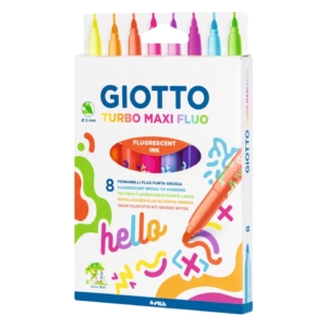 Pennarelli GIOTTO Turbo Maxi Fluo punta grossa 5 mm 18,5 x 12,5 x 1,5 cm - F453800 (conf.8)