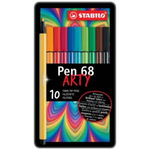 Pennarellini colorati Stabilo Pen 68 in Scatola in metallo - Assortito - 1 mm - da 7 anni (conf.10)