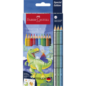 Matite Colour Grip Faber-Castell dinosaurus - Colori Assortiti - 201545 (conf.13)