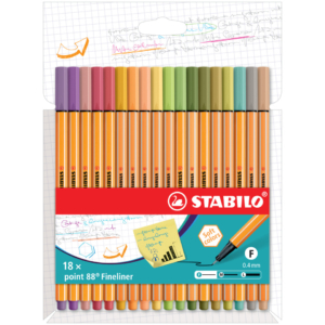 Fineliner Stabilo Point 88® 0,4 mm - Colori caldi Assortiti 8818-22-5 (conf.18)