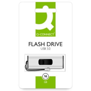 Chiavetta USB Flash Drive Q-Connect 3.0 16 GB Super Speed Argento/Nero - KF16369