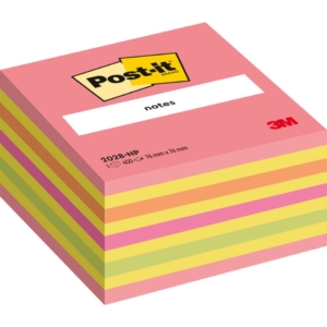 Foglietti riposizionabili Post-it® Cubo Neon - 76x76 mm - Rosa neon, Giallo neon, Arancio neon, Rosa ultra, Verde neon - 2028-NP