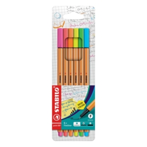 Fineliner Stabilo Point 88® 0,4 mm - Colori Assortiti Neon 88/6-1 (conf.6)