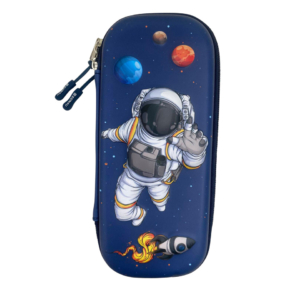 Astuccio ovalino a 1 zip Donau con fantasia astronauta in 3D - 322290 (conf.3)
