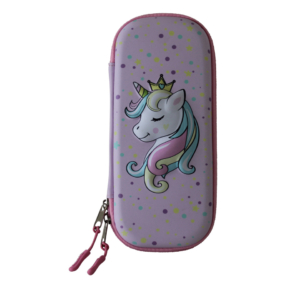 Astuccio ovalino a 1 zip Donau con fantasia unicorno in 3D - 322289 (conf.3)