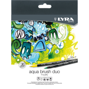 Pennarelli punta fine AQUA BRUSH DUO Colori Assortiti Lyra astuccio appendibile - L6521120 (conf.12)