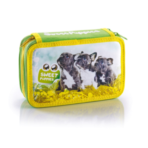 Astuccio a 3 zip Favorit Sweet Puppies con accessori fantasie assortite 13x30x7,5 cm - 100501317