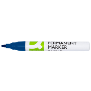 Pennarello indelebile Q-Connect con fusto in alluminio e punta conica 4 mm blu KF11709