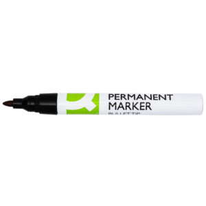 Pennarello indelebile Q-Connect con fusto in alluminio e punta conica 4 mm nero KF11708