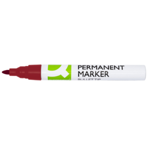 Pennarello indelebile Q-Connect con fusto in alluminio e punta conica 4 mm rosso KF11710