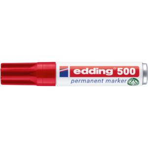 Pennarello indelebile Rosso Edding 500 - scalpello - 2-7 mm