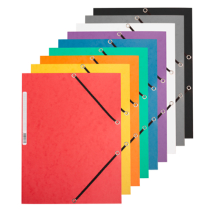 Cartelline con elastico Q-Connect Assortite 24,3x32 cm cartoncino manilla 375g/m² (conf.10)