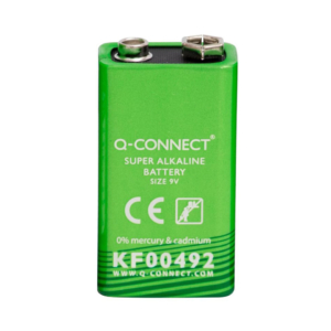 Batterie Pila quadrata alcalina Q-Connect 9V KF00492 (2 pezzi)