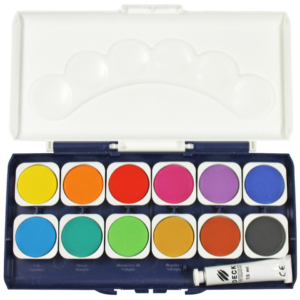 Acquerelli con tempera bianca Donau 7,5 ml - 12 godet in colori assortiti + 1 tubetto - 330204