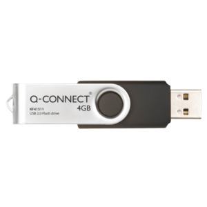 Chiavetta USB Q-Connect 2.0 Nero 4 GB con cappuccio di protezione KF41511