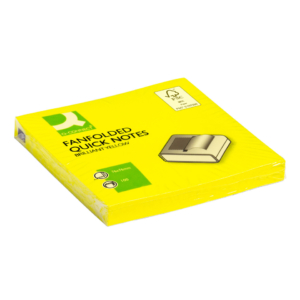 Foglietti riposizionabili a fisarmonica Q-Connect Z-Notes 70g/m² Giallo neon 76x76 mm (6 blocchetti da 100 fogli)
