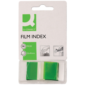 Segnapagina Q-Connect 25x43 mm Verde blocchetto da 50 - KF03635