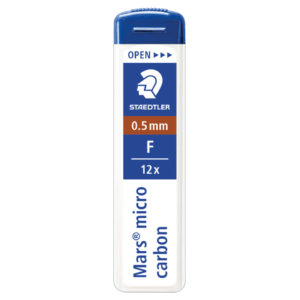 Mine sottili Staedtler Mars® micro carbon - F - Ø0,5 mm - 250 05-F (conf. da 12 mine)