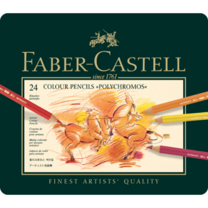 Matite colorate permanenti Faber Castell Polychromos Ømina 3,8 mm box metallo - Colori Assortiti - 110024 (conf.24)