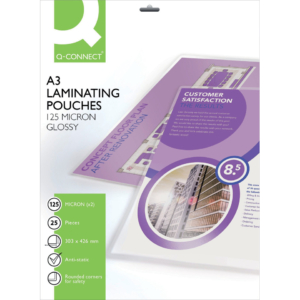 Pouches per plastificatrici Q-Connect 303x426 mm 125µm A3 - KF04128 (conf.25)