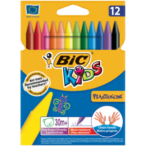 Pastelli in plastica BIC Kids Plastidecor triangolari - Colori Assortiti - 9457645 (conf.12)