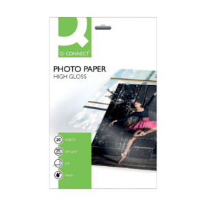 Carta fotografica Ink-jet Q-Connect A4 Bianco 260g/m² lucida - KF02163 (conf.20 fogli)