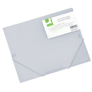 Cartelline con elastico A3 Q-Connect -  - ppl - Trasparente (conf.6)