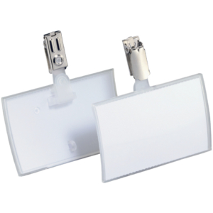 Portanome Durable Click Fold 54x90 mm in PPL Trasparente con clip 8216-19 (25 pezzi)