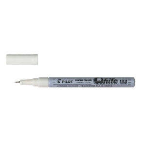 Pennarello a vernice Pilot Super Color punta in fibra di acrilico 1 mm Bianco - 002725