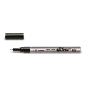 Pennarello a vernice Pilot Super Color punta in fibra di acrilico 1 mm Argento - 002451