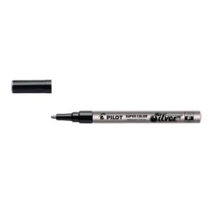 Pennarello a vernice Pilot Super Color punta in fibra di acrilico 3 mm Argento - 002436