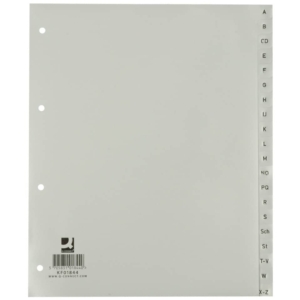 Divisori alfabetici Q-Connect A-Z 24,5x29,7 cm Grigio KF01844 (20 pagine)