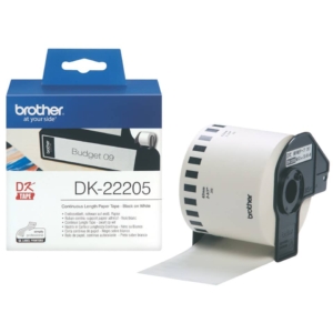 Nastro per etichettarice Nero/Bianco Brother - carta adesiva - 62 mm x 30,48 mt - DK22205