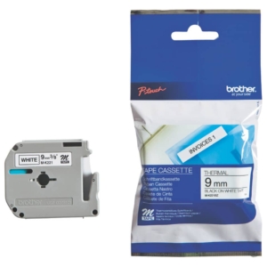 Nastro per etichettarice Nero/Bianco Brother - 9 mm x 8 mt - MK221BZ