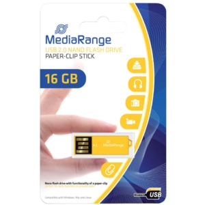 Chiavetta USB 2.0 nano - 16 Gb Media Range Giallo MR976