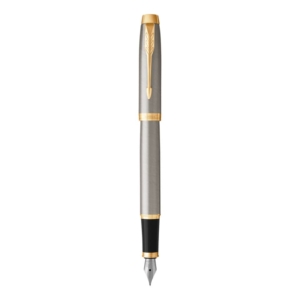 Penna stilografica Parker IM punta M inchiostro Blu Brushed Metal GT - 1931656