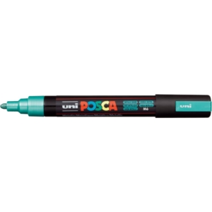 Pennarello Uniposca a tempera Uni-Ball punta tonda 1,8-2,5 mm Verde metal M PC5M VM