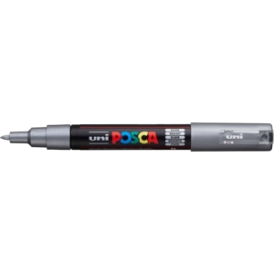 Pennarello a tempera Uni Ball Uniposca punta tonda 0,7 mm argento M PC1M ARG