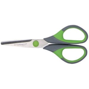 Forbici Q-Connect Softgrip Grigio/Verde 14 cm E-35250 IA