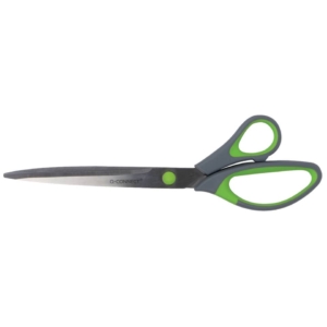 Forbici Q-Connect Softgrip lame asimmetriche Grigio/Verde 24,9 cm E-35293 IA